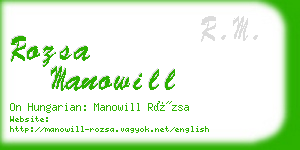 rozsa manowill business card